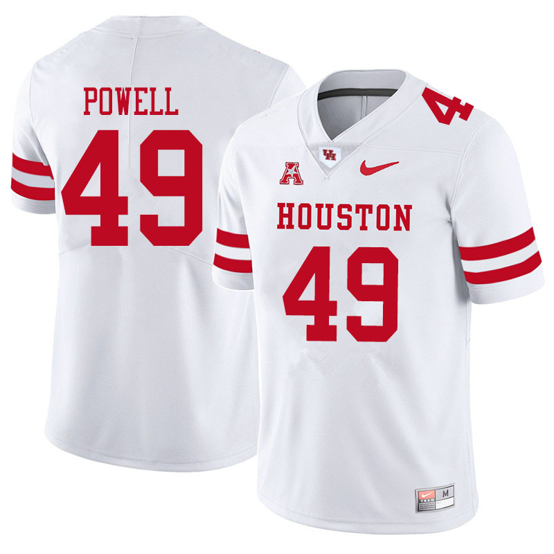 Men #49 Keandre Powell Houston Cougars College Football Jerseys Sale-White